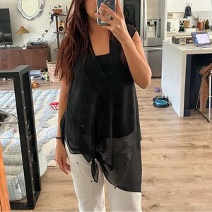 All Saints Draped Black Top